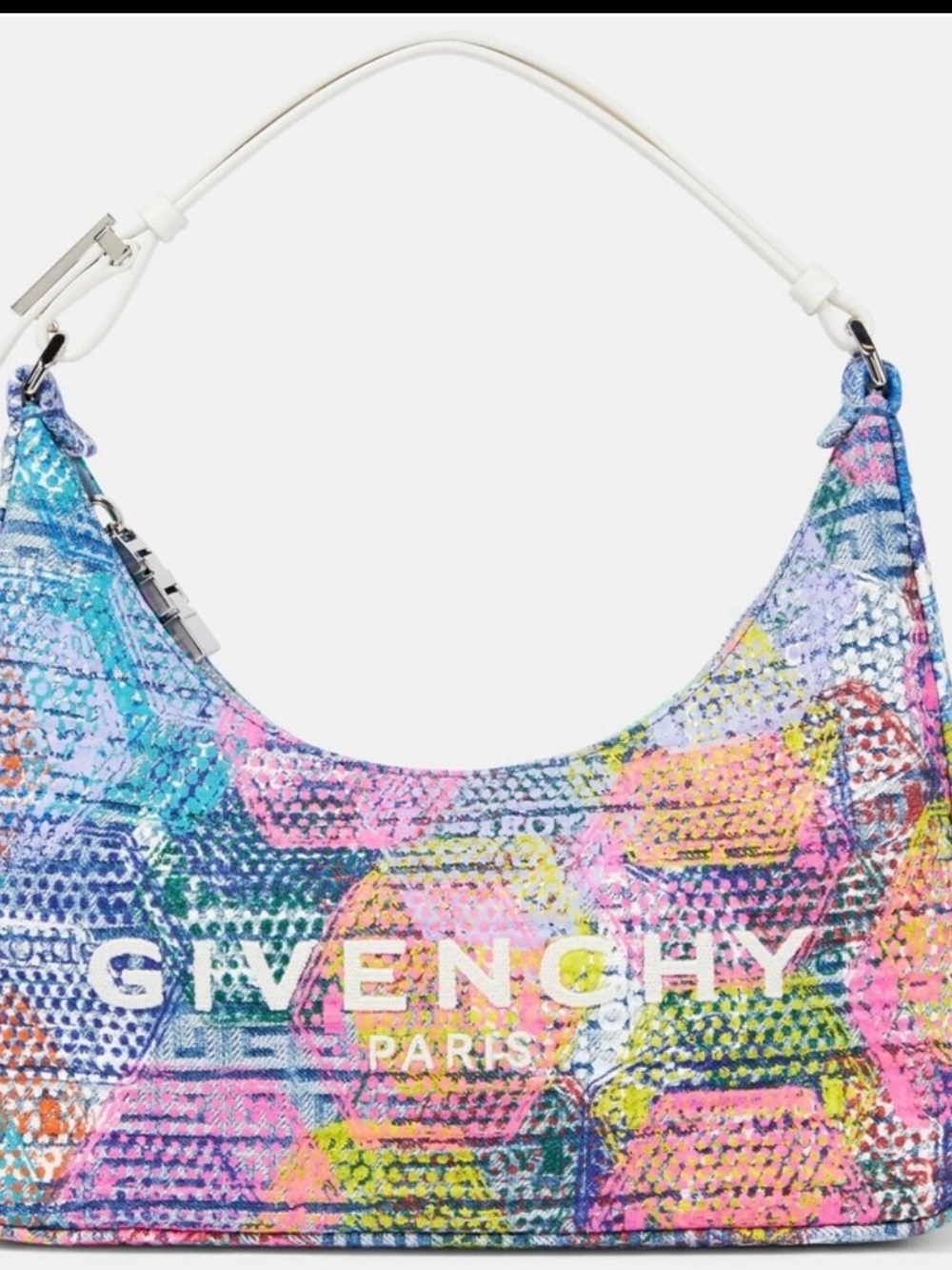 Givenchy Multicolor Printed Mini Shoulder Bag with White Handle
